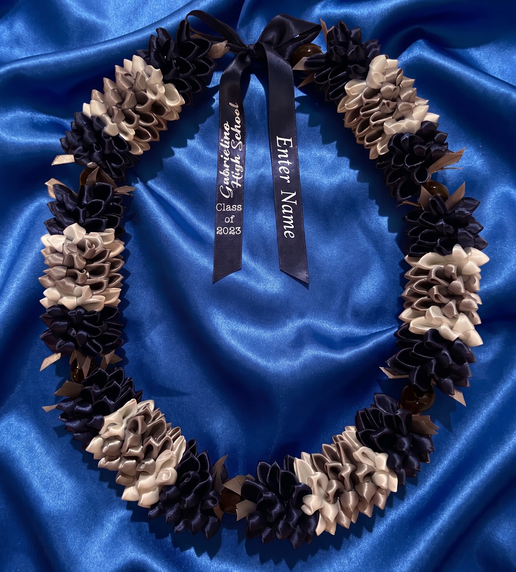 Standard with School, Class Year, and Name - Blue & White